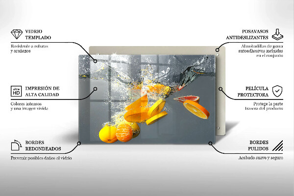 Chopping board Lemons in water