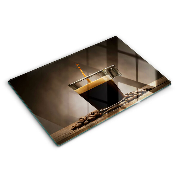 Chopping board Glass and coffee beans