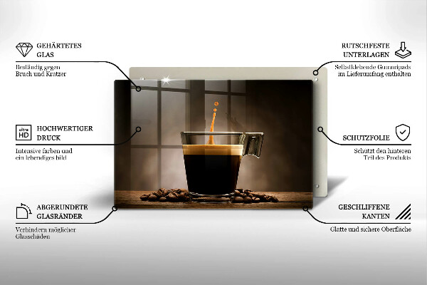 Chopping board Glass and coffee beans