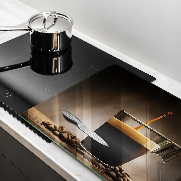 Chopping board Glass and coffee beans