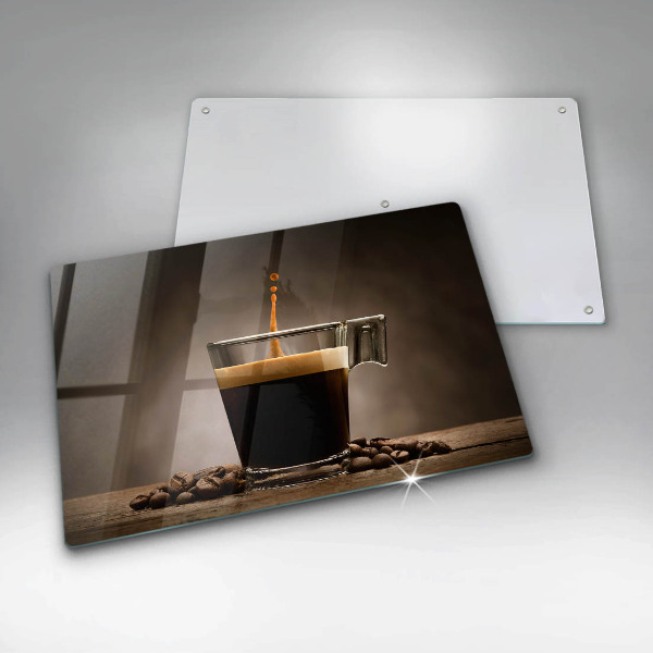 Chopping board Glass and coffee beans
