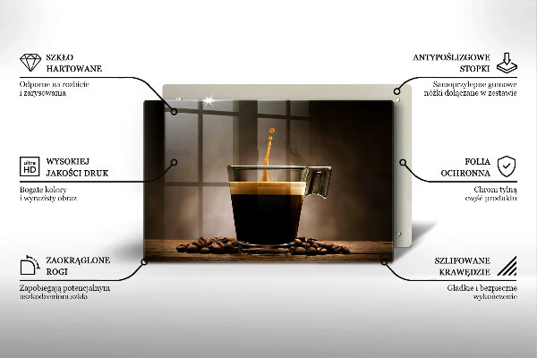Chopping board Glass and coffee beans