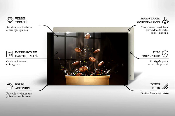 Chopping board Hot coffee beans