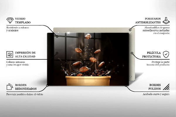 Chopping board Hot coffee beans