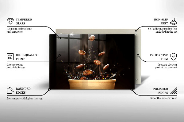 Chopping board Hot coffee beans