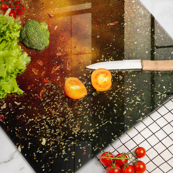 Chopping board Colorful spices