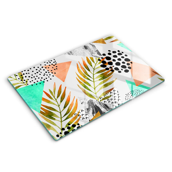 Chopping board Boho leaves pattern