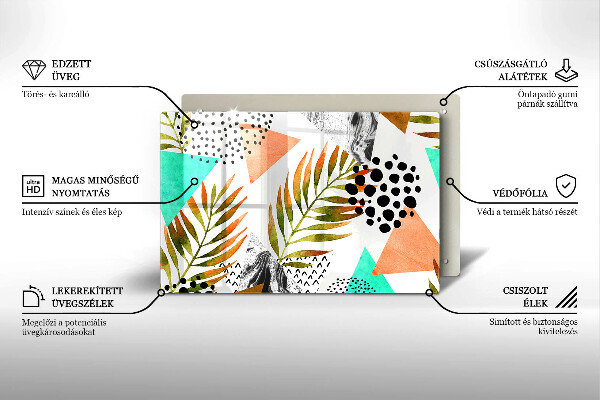 Chopping board Boho leaves pattern