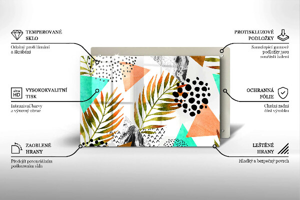 Chopping board Boho leaves pattern