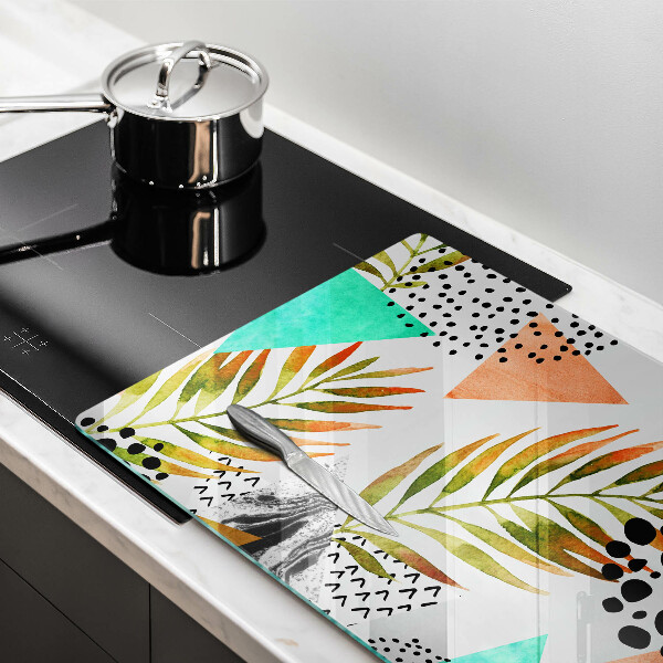 Chopping board Boho leaves pattern