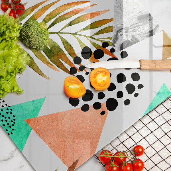 Chopping board Boho leaves pattern