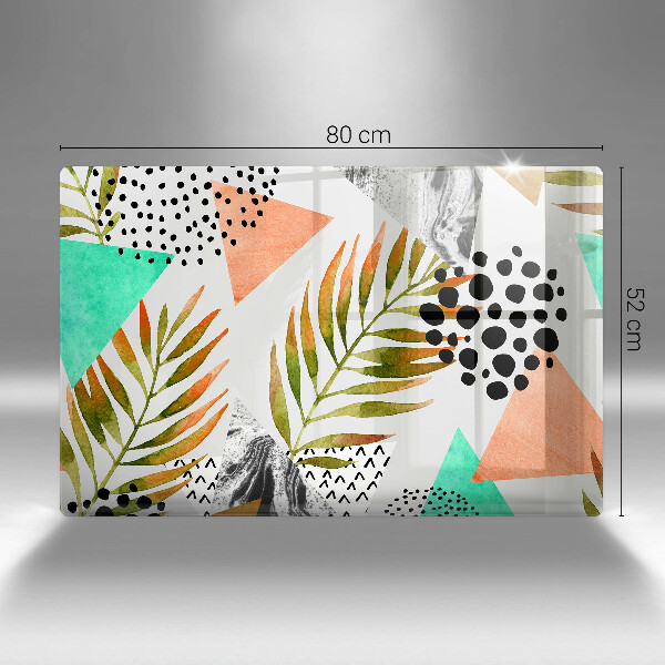 Chopping board Boho leaves pattern