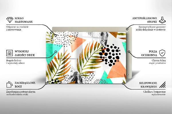 Chopping board Boho leaves pattern