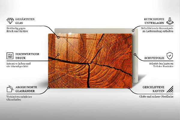 Chopping board glass Wood trunk structure