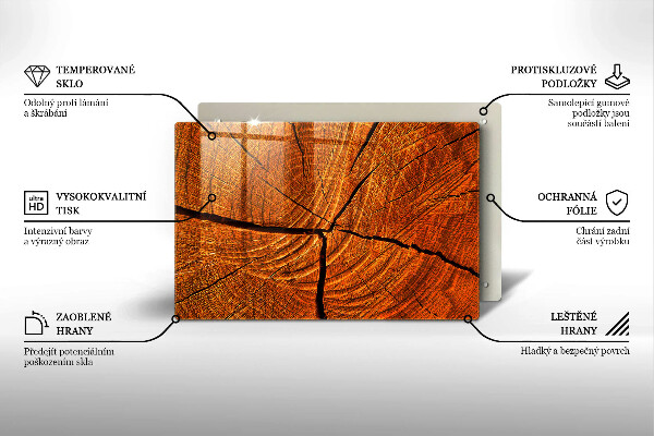 Chopping board glass Wood trunk structure