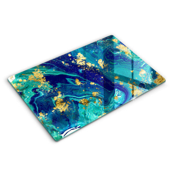 Chopping board glass Abstraction with gold