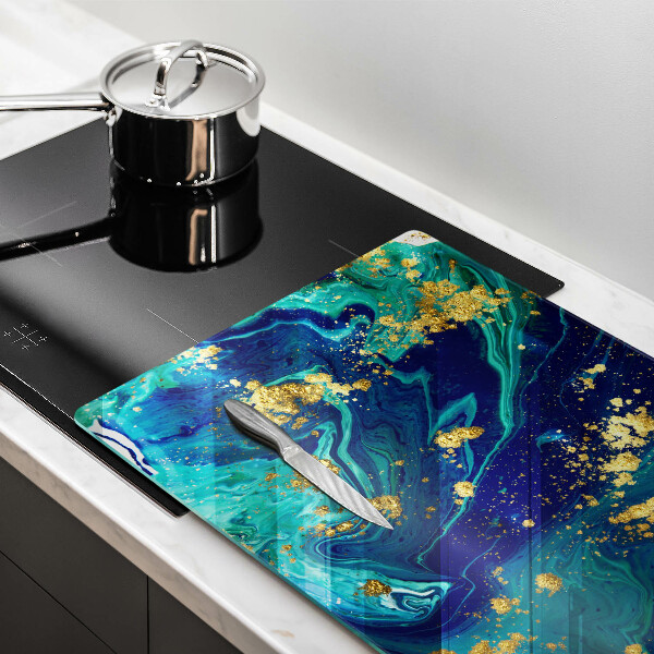 Chopping board glass Abstraction with gold