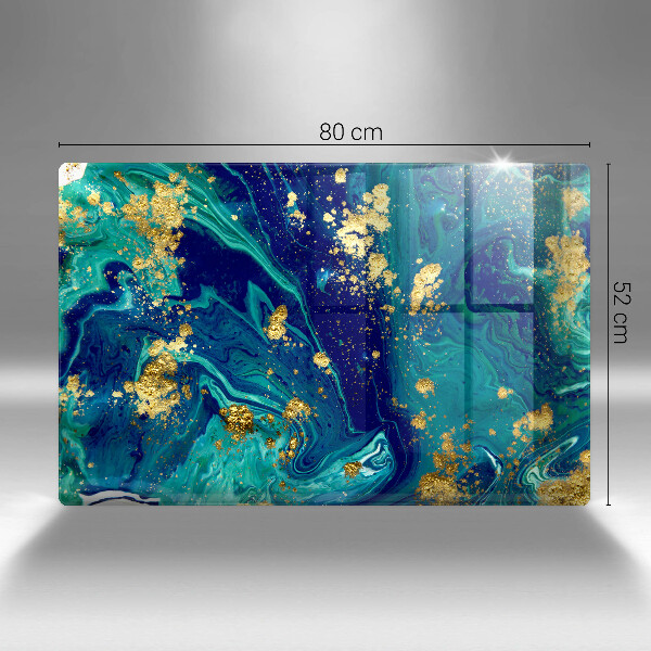 Chopping board glass Abstraction with gold