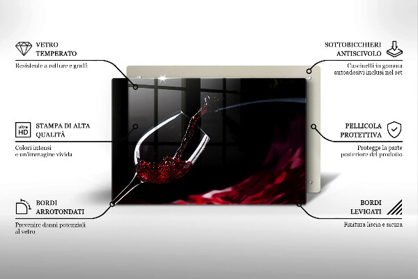 Chopping board glass Red wine glass