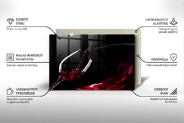 Chopping board glass Red wine glass