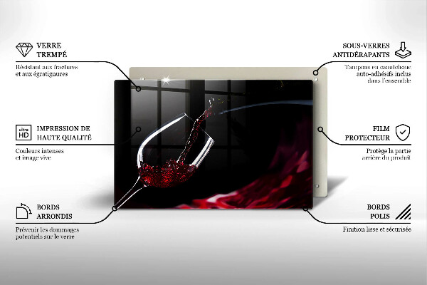 Chopping board glass Red wine glass