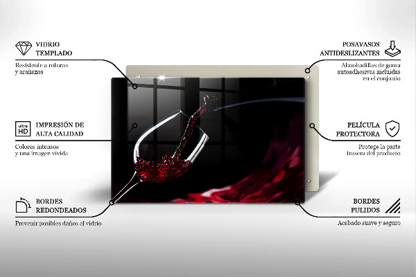 Chopping board glass Red wine glass