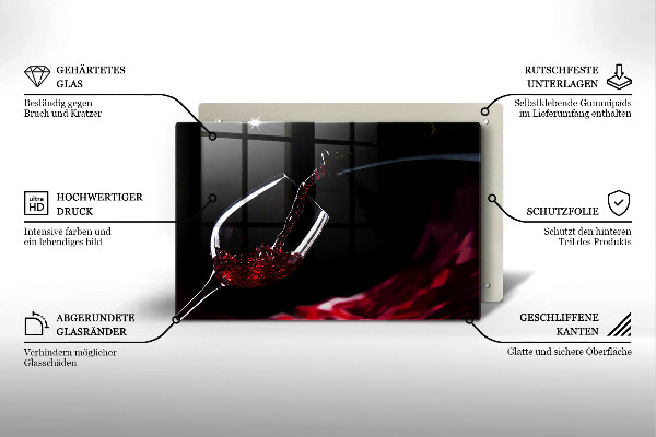 Chopping board glass Red wine glass