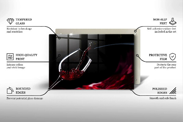 Chopping board glass Red wine glass