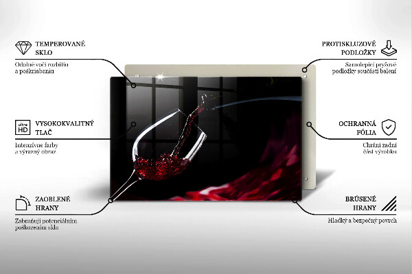 Chopping board glass Red wine glass