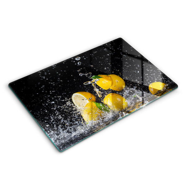 Chopping board glass Juicy lemon fruit