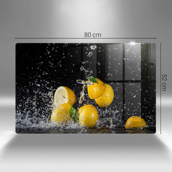 Chopping board glass Juicy lemon fruit