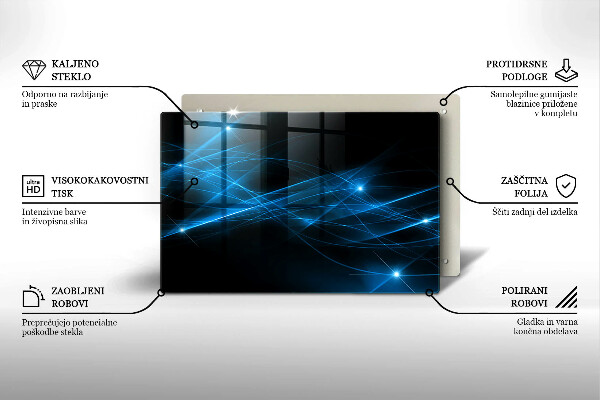 Chopping board glass Blue smoke abstraction