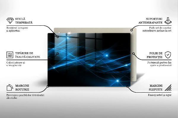 Chopping board glass Blue smoke abstraction
