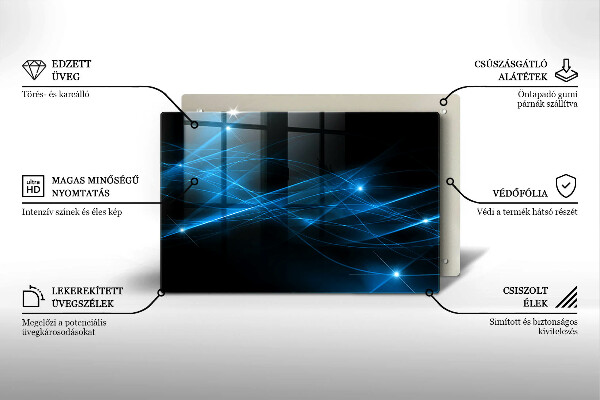 Chopping board glass Blue smoke abstraction