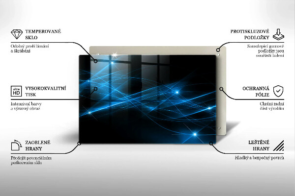 Chopping board glass Blue smoke abstraction