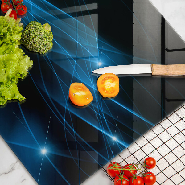 Chopping board glass Blue smoke abstraction