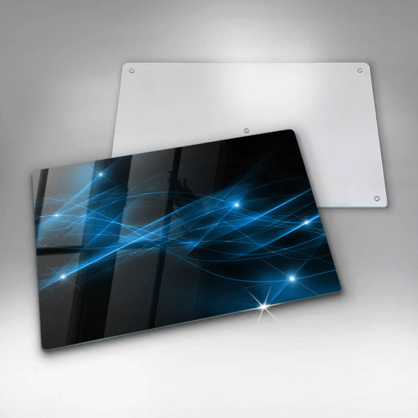 Chopping board glass Blue smoke abstraction