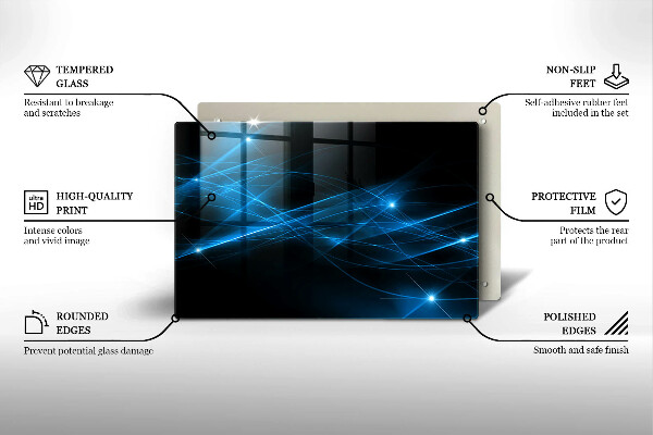 Chopping board glass Blue smoke abstraction