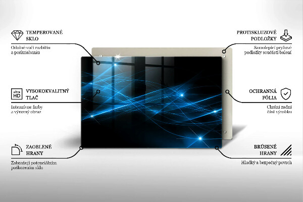 Chopping board glass Blue smoke abstraction