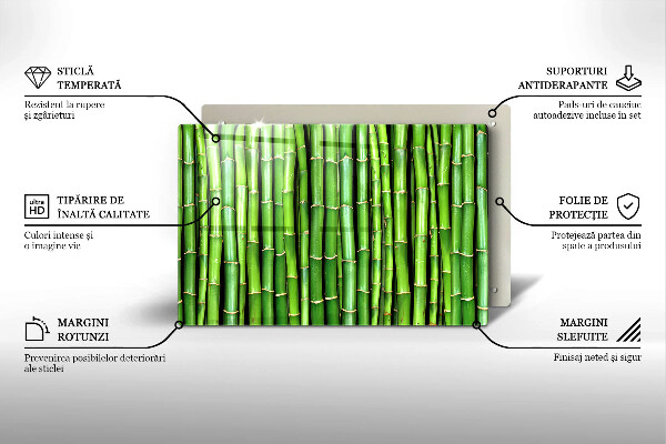 Chopping board glass Nature bamboo