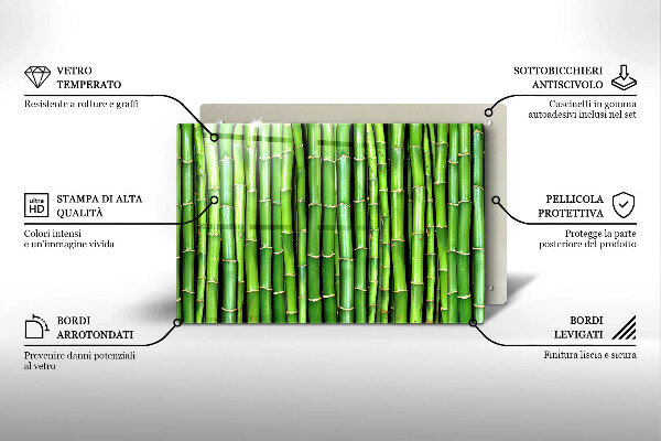 Chopping board glass Nature bamboo