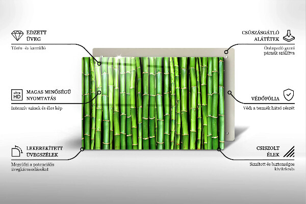 Chopping board glass Nature bamboo