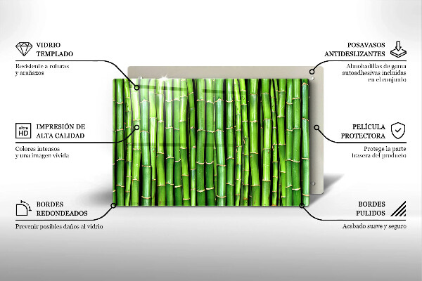 Chopping board glass Nature bamboo