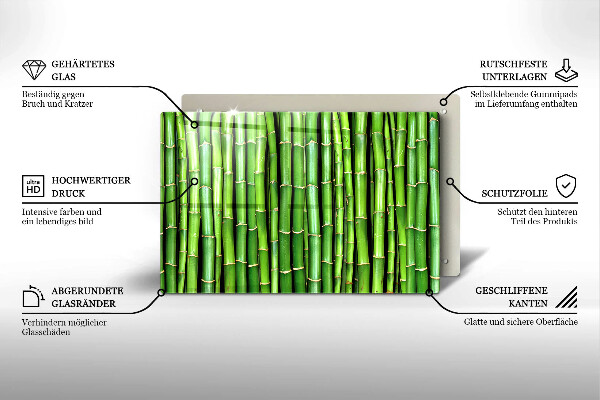 Chopping board glass Nature bamboo