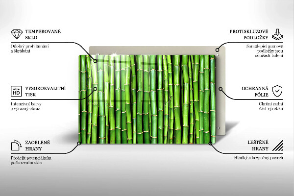 Chopping board glass Nature bamboo