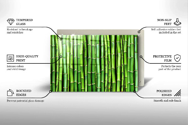 Chopping board glass Nature bamboo