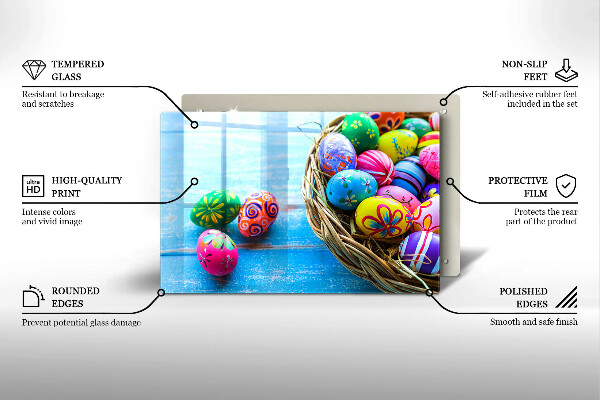 Chopping board Easter eggs