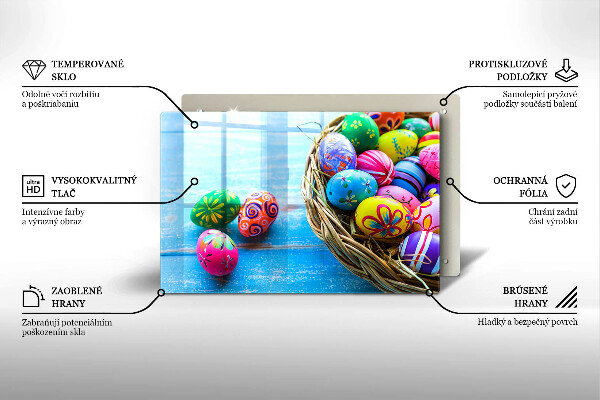 Chopping board Easter eggs