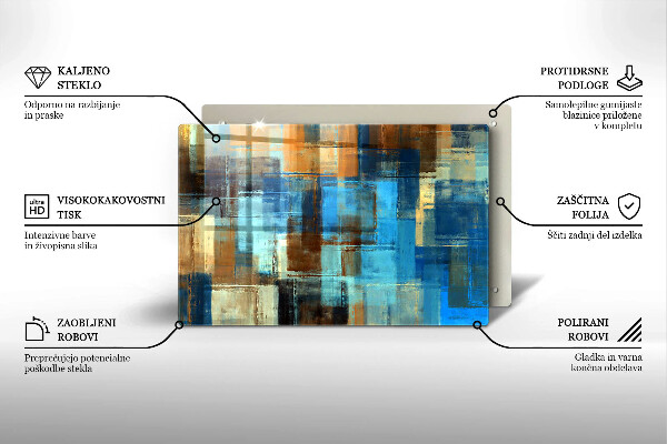 Chopping board glass Painted background