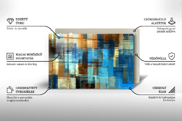 Chopping board glass Painted background